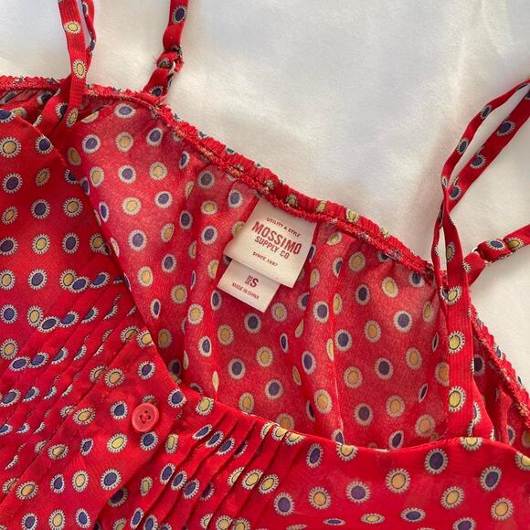 Y2K Mossimo Womens Red Polka Dot Tank Top Lightweight Casual Blouse Size Small - Picture 2 of 5